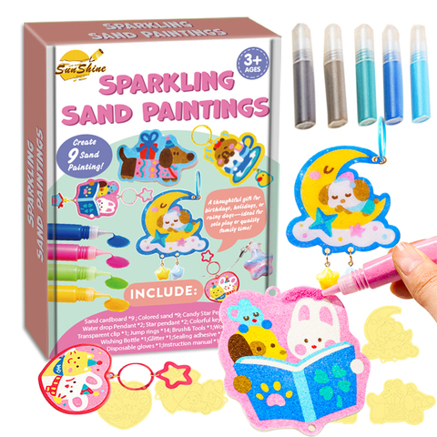 Sparkling Colored Sand Painting Creative Paste DIY Educational Toys for Kindergarten & Family Girls