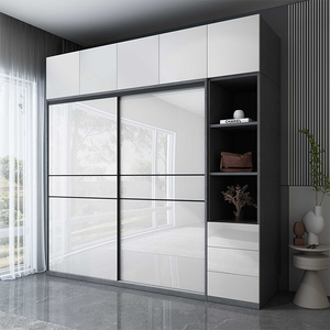 Portoir à portes coulissantes en bois, armoire en acrylique moderne pour chambre à coucher, placard avec portes perlées en australie - Product Image 3