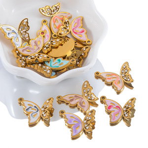 Pendentif DIY en acier inoxydable Mingx 22x21mm incrusté de diamants, nouveau, mignon, accessoire animalier de niche, vente en gros - Product Image 1