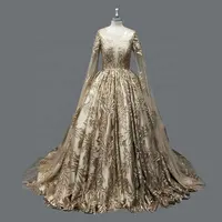 יוקרה פקיסטני כלה שמלות כדור שמלת הדפסת זהב חתונה שמלה עם הכלה קייפ