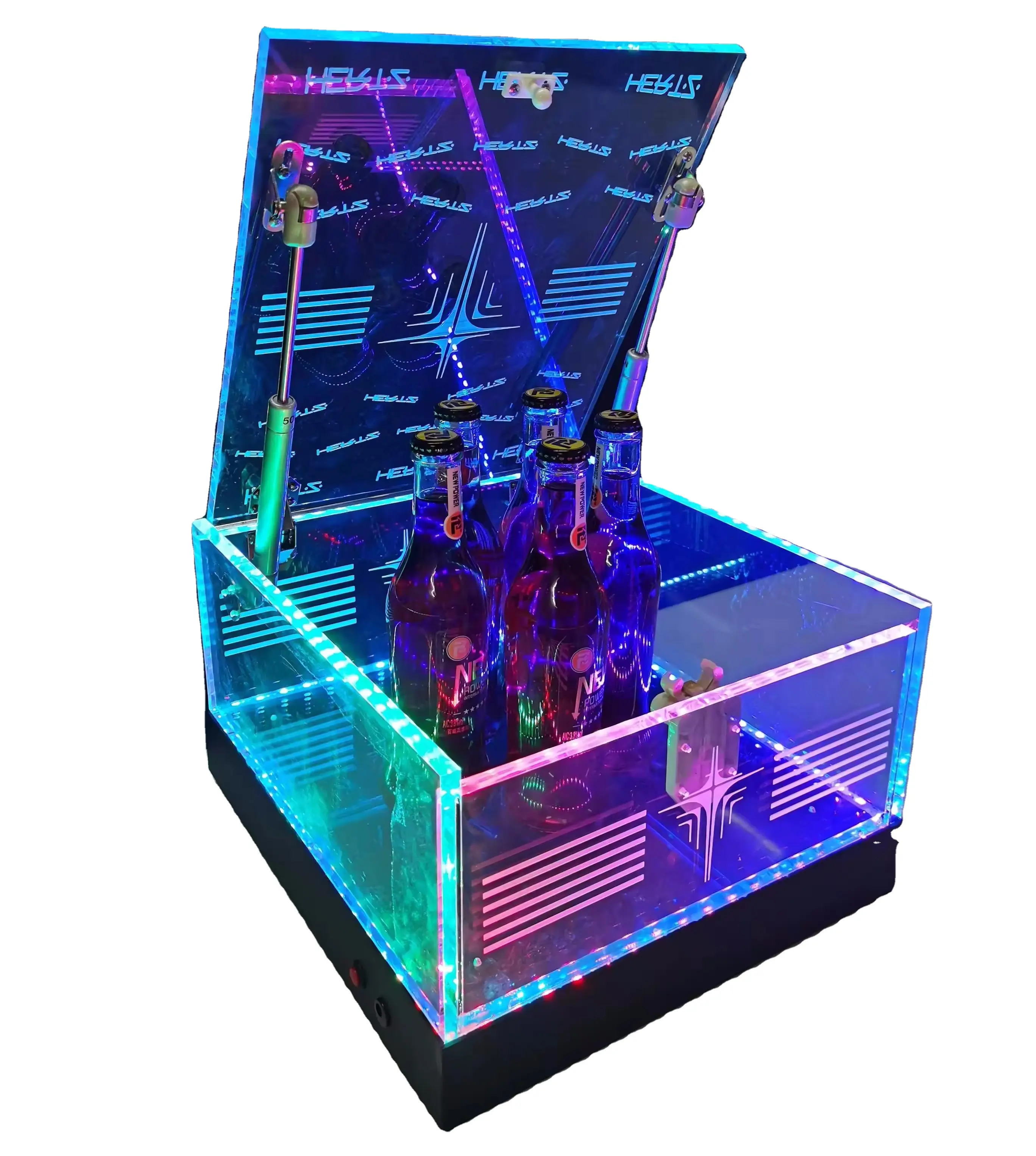 Custom Logo Bar VIP Bottle Display Service Glorifier Club Nightclub LED Champagne Cabinet Presenter For Night Club