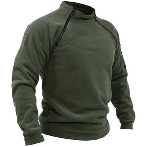 Sudadera con Capucha Táctica para Hombre, de Forro Polar, con Cierre de Cremallera, Color Sólido, Holgada, Cálida, Transpirable, para Exteriores, Otoño - Product Image 1