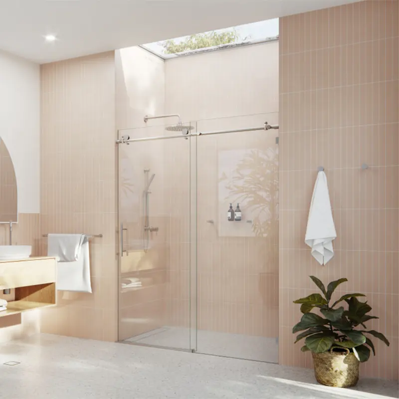 Cabine de douche de salle de douche de porte coulissante de verre trempé de 8mm pour la salle de bains