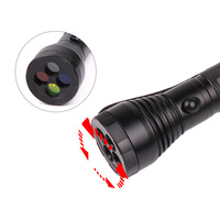 Lampe torche LED tactique QXMOVING, étanche, en aluminium, rouge, bleu, vert, blanc, 4 couleurs, luminosité réglable, rechargeable par USB