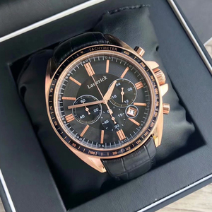 <span class=keywords><strong>Montre</strong></span> pour <span class=keywords><strong>homme</strong></span> en <span class=keywords><strong>cuir</strong></span> véritable avec bracelet en acier inoxydable, cadran simple à aiguilles, quartz, étanche 100 m, chronographe, style business décontracté - Product Image 3