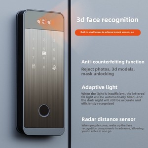 Cerradura Inteligente para Puerta con Reconocimiento Facial 3D y Sensor de Radar, Batería Recargable de 4200mAh, Cerradura Digital para Seguridad en Hogares Modernos y Villas - Product Image 2