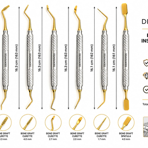 Kit de Instrumentos Manuales Dentovos para Injerto Óseo, Acero Inoxidable, Implante Dental, Aumento Óseo, Set Quirúrgico, Procedimientos de Cirugía Oral - Product Image 1