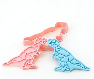 Emporte-pièces 3D en forme de Tyrannosaurus <span class=keywords><strong>Rex</strong></span> et Triceratops, moules à pâte à modeler DIY - Product Image 6