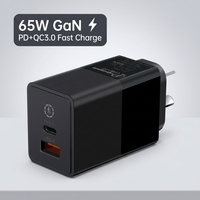 Chargeur mural USB-C GaN 65W PD PPS avec prise AU, charge rapide 3.0 ultra-rapide pour iPhone, Samsung, Dell, Lenovo, téléphone et ordinateur portable