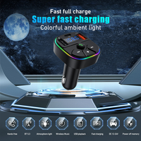 WONDERPHON Lecteur MP3 de voiture sans fil avec transmetteur FM 5.3, chargeur rapide double port, OTP ignifuge pour utilisation avec caméra, coloré