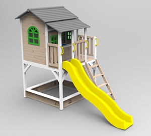 Kids Cubby <strong>House</strong> Playhouse With Mud Kitchen and Slide and Sandpit - Product Image 3