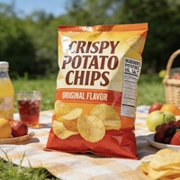 Sachets d'emballage personnalisés pour chips de pommes de terre, sachets scellés au milieu, sachets à soufflet de qualité alimentaire pour chips