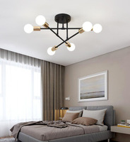 Plafonnier de Style Moderne, Suspension LED Créative et Simple en Fer pour Intérieur, Culot E27, Lustre Multi-Têtes