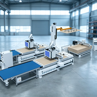 Ligne de découpe CNC R-TUP à double liaison de machines, machine de nesting du bois anti-rayures à alimentation robotisée suspendue pour meubles d'armoires