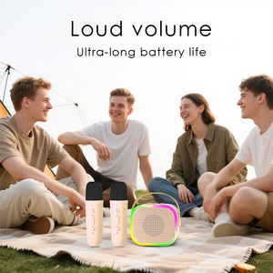 Factory Custom Portable Mini Party Machine RGB Light BT Singing <b>Wireless</b> Speaker with <b>Microphone</b> - Product Image 4