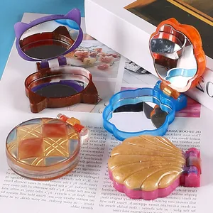 DIY Epoxy Resin Shell Makeup Mirror Silicone Resin Molds Epoxy Resin Casting Moulds For Ring Jewelry Making