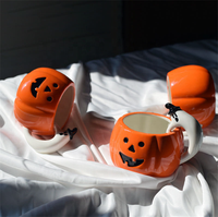 Tasses à visage de citrouille en céramique 3D magiques 2026 – Mugs fantômes pour cadeau d'Halloween