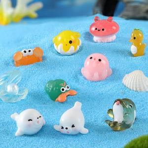 Accesorios de decoración de paisaje 3D animales marinos artesanía de resina miniatura estrella de mar pulpo adornos de resina - Product Image 1