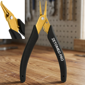 Xuron 485 Bent Nose Pliers Jewelry Making <b>Tool</b> Stainless Steel Black Handle Gold Tip 5 Inch - Product Image 2