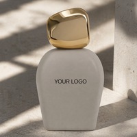 Parfum en marque blanche pour femme 100ml, flacon en verre mat beige de luxe, EDP longue tenue, senteur florale, logo personnalisé, vente en gros usine