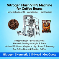 Machine de remplissage et de scellage verticale à purge d'azote et à scellage hermétique pour grains de café avec peseuse multi-têtes de haute précision à 14 têtes