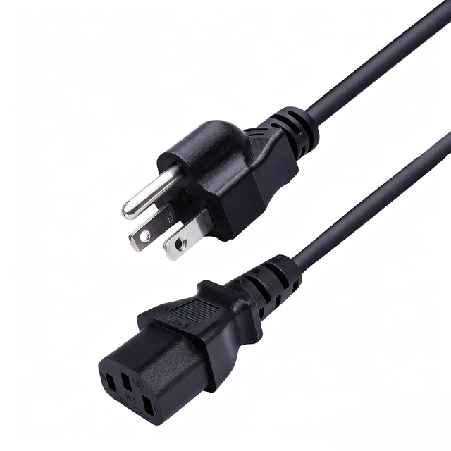 3-PRONG IEC Computer Power Cord 15A Rated Current US Power Cable for Consumer Electronics