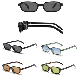 复古男女通用时尚小矩形太阳镜定制标志电脑眼镜奢华高品质UV400眼镜渐变镜片 - Product Image 1