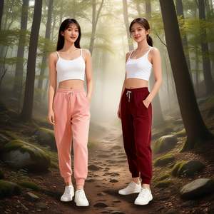 Top Corto de Tirantes Finos Tejido para Mujer, Pantalones Deportivos con Cintura Elástica y Bolsillos, Transpirables, Corte Regular, Ropa Deportiva para Todas las Temporadas - Product Image 2