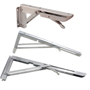 Supports d'étagère muraux en acier inoxydable pliables en forme de L, réglables, procédé d'estampage personnalisable - Product Image 3
