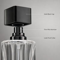 Flacon de parfum rond en verre transparent de 100 ml, emballage de parfum en cristal blanc, flacon avec vaporisateur, moule personnalisé