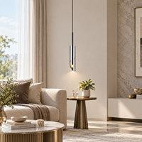 Lustres nordiques, luminaires suspendus modernes, tube long en aluminium noir, luminaire suspendu pour cuisine, luminaire linéaire LED, lampe GU10