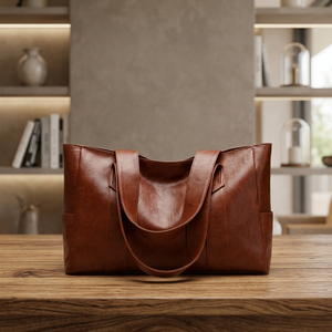 Sac à main pour femme en cuir véritable de qualité supérieure, durable, BS INTERNATIONAL, avec double sangle, fermeture éclair, bandoulière - Product Image 3