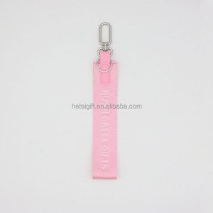 High Quality Real Nylon Thick Custom Logo Never Lost Keychain Short Wide Strap Lanyard