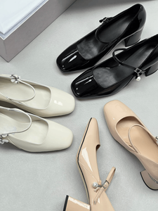 Zapatos Planos Mary Jane de Cuero Liso Multicolor para Mujer Jimmy, Elegantes, Casuales, de Oficina, Cómodos, Suaves, Versátiles, Fáciles de Poner - Product Image 4