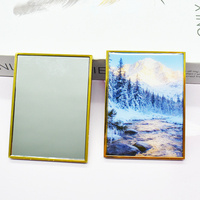 Metal Framed Square Single-Sided Magnifying Personalized Vanity Mirror Clear Reflection Portable Desktop Cosmetic Makeup for