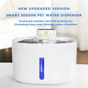 Dispensador de agua automático ultrasilencioso con bomba inteligente, fuente inalámbrica para mascotas de acero inoxidable de 89 - Product Image 3