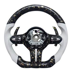 Volant de direction en cuir et fibre de carbone forgée pour BMW Série 5 F30 F10 F32 F90 F80 F82 F87 - Product Image 1