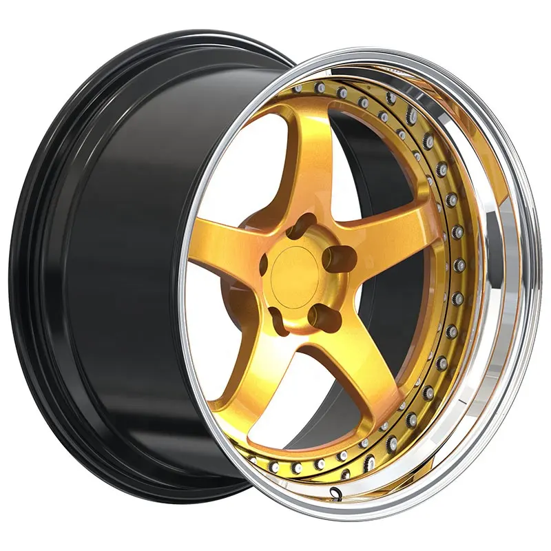 GVICHN Brand 2 piece custom wheel 6061-T6 Aluminum Forged Car Rim Forged alloy Wheel polished deep Lip