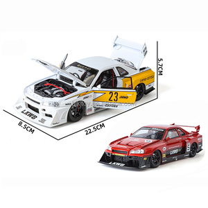 Coche fundido a presión al por mayor 1/24 Skyline <span class=keywords><strong>Ares</strong></span> Gtr versión de cuerpo ancho supercoche aleación vehículo fundido a presión modelo de coche sonido luz niños regalo - Product Image 1