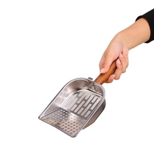 Pelle à litière pour chat en acier inoxydable, design rectangulaire en maille métallique, grande taille pour bac à litière - Product Image 5