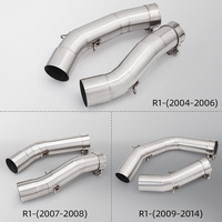Tuyau de raccordement intermédiaire en acier inoxydable à double sortie pour moto Yamaha R1 YZF-R1, tuyau d'échappement slip-on