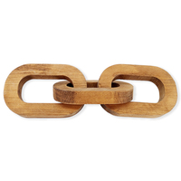 Ferme 3 maillons en bois chaîne lien décor sculpté à la main en bois noeud lien chaîne pour Table basse entrée moderne rustique étagère décor