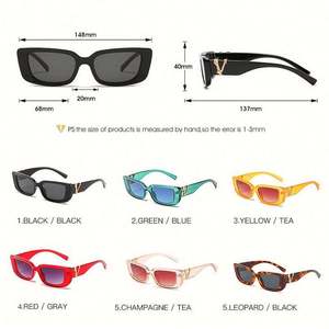 Lunettes de soleil carrées vintage tendance unisexe rouge et noir avec logo personnalisé, nouvelle collection, petites lunettes de soleil œil de chat pour femmes - Product Image 5