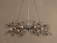 Lámpara Colgante Moderna de Cristal para Comedor, Sala de Estar o Villa, Estilo Fiore, de Hierro Forjado, Altura Ajustable, Personalizable