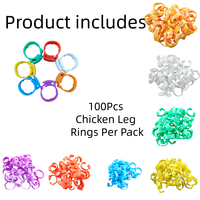 Nouvelles bagues de patte en plastique à clipser, 7 couleurs, numérotées sur mesure, étiquettes d'identification durables et réutilisables pour poulets, canards, oies