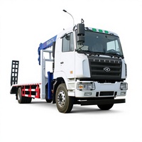 Camion de remorquage à plateau plat diesel 6x4 neuf avec grue télescopique de 6,3 tonnes, normes d'émission Euro2-6