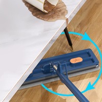 Serpillère plate lavable DS3003 pour sols en carrelage, 42 pouces, en microfibre avec manche en acier inoxydable, pour nettoyage humide et sec mains libres