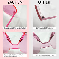 Lunettes de soleil sans monture en forme de cœur, couleurs assorties, pour femmes et filles, cadeaux promotionnels YACHEN pour fêtes