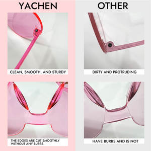 ياشين للبيع بالجملة نظارات شمسية أنيقة على شكل قلب بدون إطار لون الحلوى بدون إطار للنساء والفتيات صالح الحفلات - Product Image 5