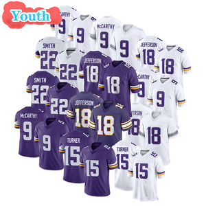 ขายดีของขวัญคริสต์มาสเสื้อฟุตบอลมินนิโซตาเยาวชน18จัสติน Jefferson 9 j.j. เสื้อยืดเย็บลายผ้าเจอร์ซีย์สำหรับเด็ก Mccarthy - Product Image 1